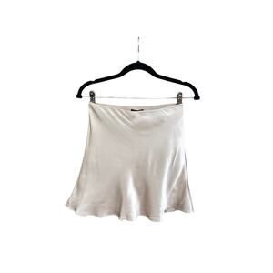 Quince Mulberry Silk Mini Skirt in Champagne Gold